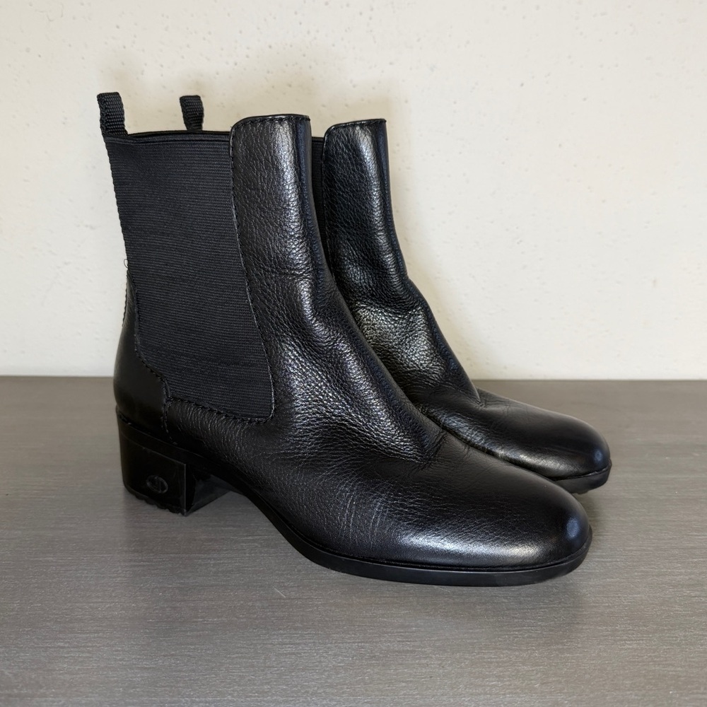 Circa Joan & David Mid Calf Pointed Toe Stiletto Leather Pull On Boots Women 7 M